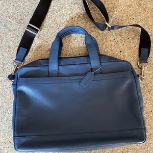 NEW Coach Blue Leather Briefcase